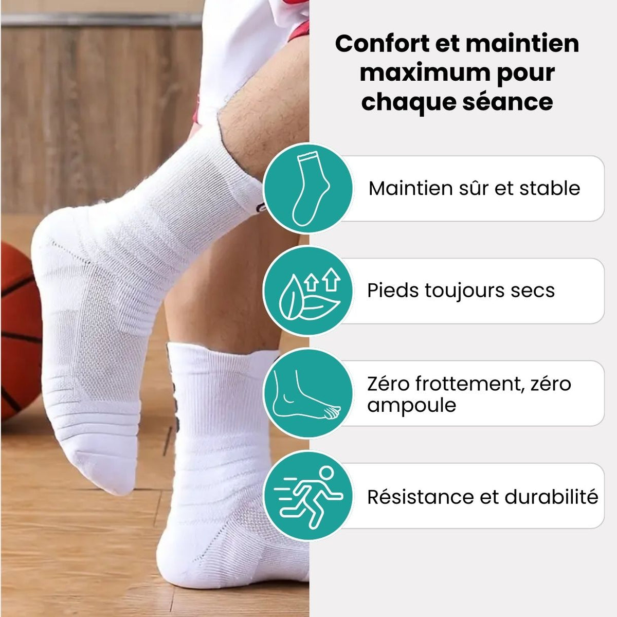 Ribbed technical sport socks with a compression arch band, in gray, white and black