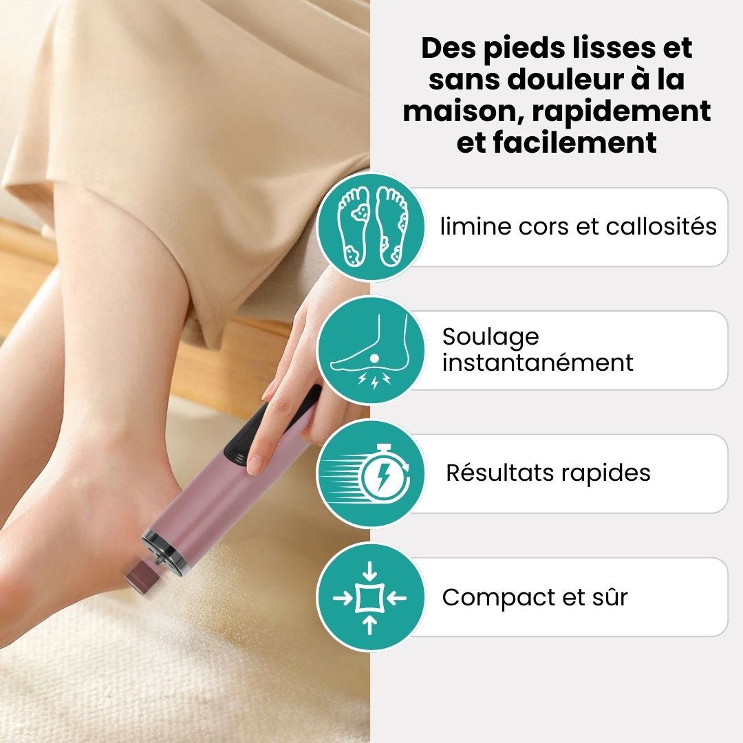 Handheld foot file with an abrasive head for smoothing corns and calluses on the heel