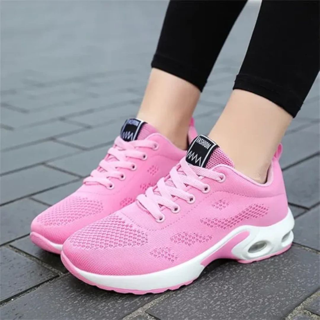 Orthopedic sneakers with a soft stretchy upper and a cushioned insole for sensitive feet