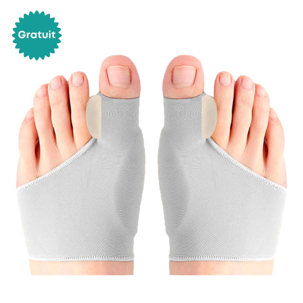 Correction sock with built-in separators that spread the toes and align the big toe