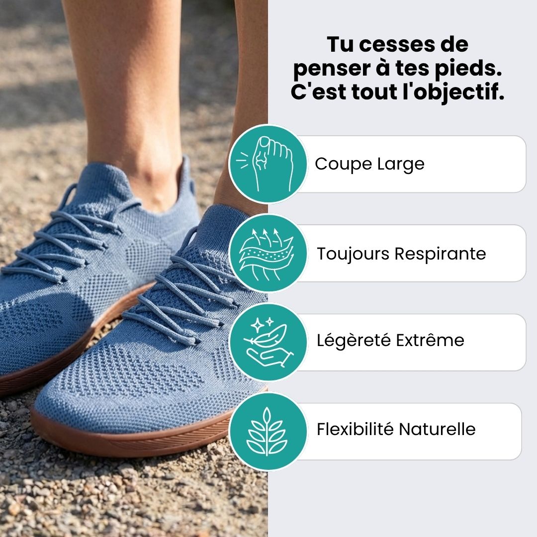 Breathable barefoot shoes with a wide toe box and a thin flexible sole