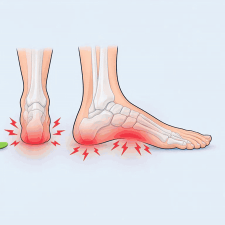 Heel pain relieved as the insole slides under the foot