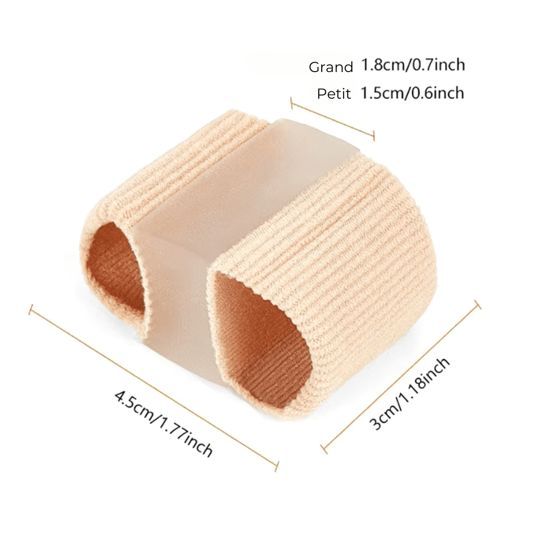 Soft flexible separators slipped between the toes to ease a hammer toe
