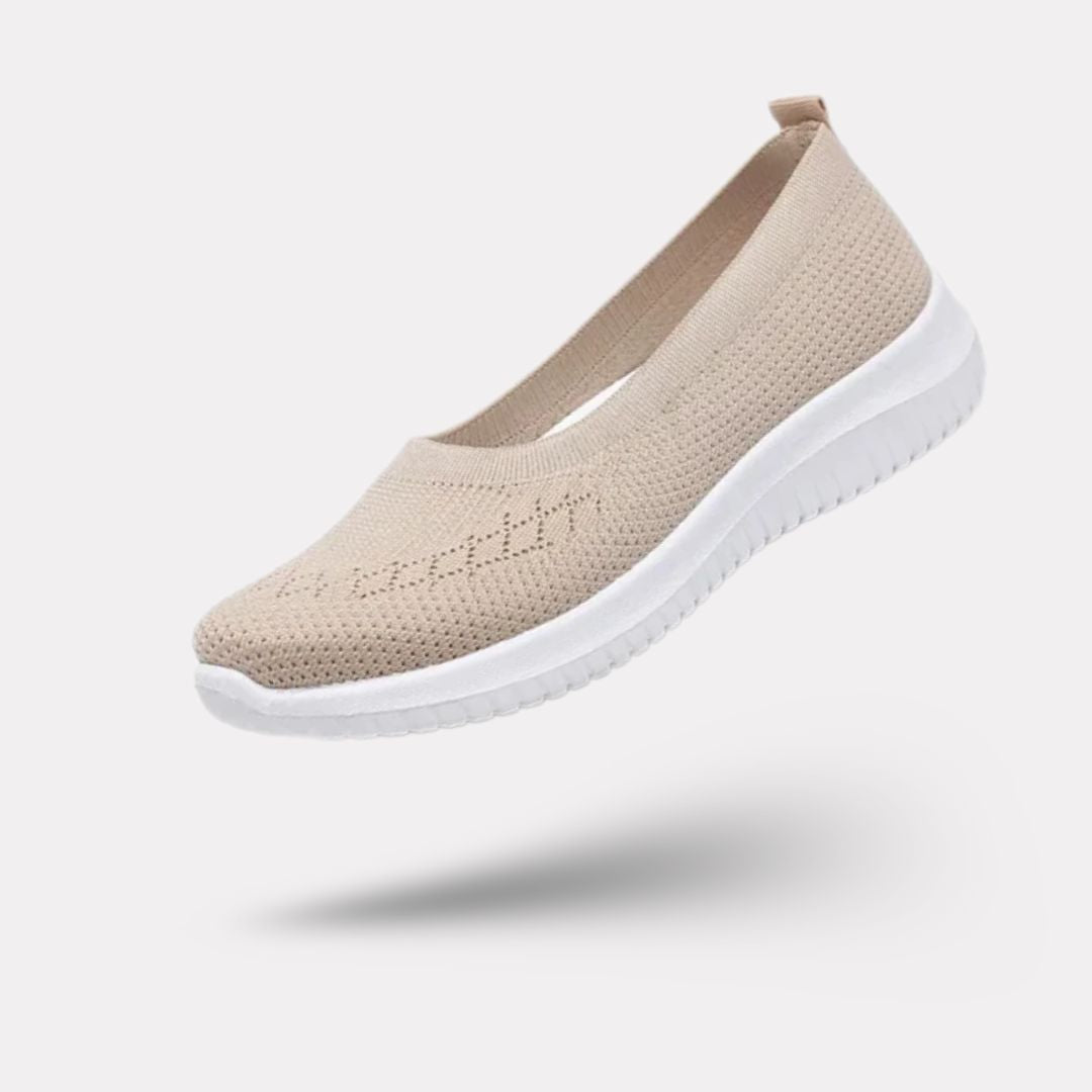 Women's orthopedic sneakers in black, pink, gray and beige with a thick cushioned midsole
