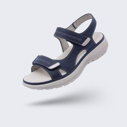 Women's orthopedic sandals with adjustable straps across the instep and toes