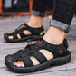 Men's orthopedic summer sandals with adjustable straps, in light brown, black, gray and navy
