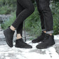 Green winter barefoot shoes with a lined upper and a flat wide toe box