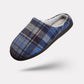 Fleece-lined orthopedic slippers with a non-slip sole, in gray, red and light gray