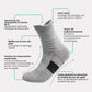 Ribbed technical sport socks with a compression arch band, in gray, white and black