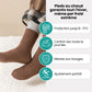 Five pairs of thick knit winter socks for kids, worn up to mid-calf