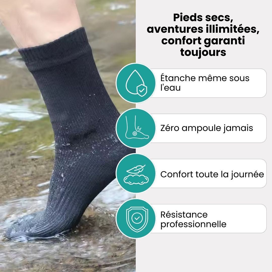 Waterproof outdoor socks pulled up the calf for hiking and cycling