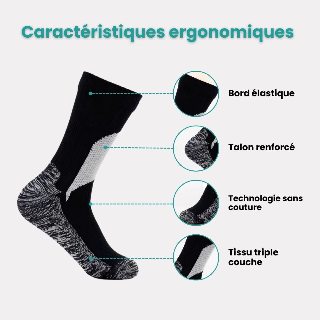 Waterproof outdoor socks pulled up the calf for hiking and cycling