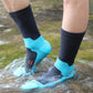 Waterproof outdoor socks pulled up the calf for hiking and cycling