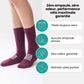 Pair of blue outdoor cycling socks ribbed at the calf with a snug footbed