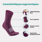 Pair of blue outdoor cycling socks ribbed at the calf with a snug footbed