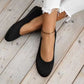 Orthopedic ballet flats with a soft rounded toe, in beige, black, gray, mustard yellow and brown