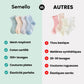 Four pairs of soft breathable cotton socks for children, worn on the foot and ankle