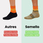 Mid-calf cycling socks in breathable knit, in green, orange, black, pink and blue