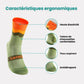 Mid-calf cycling socks in breathable knit, in green, orange, black, pink and blue