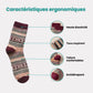 Four pairs of thick wool socks knitted to sit mid-calf for winter warmth