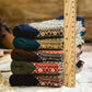 Four pairs of thick wool socks knitted to sit mid-calf for winter warmth