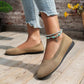 Orthopedic ballet flats with a soft rounded toe, in beige, black, gray, mustard yellow and brown