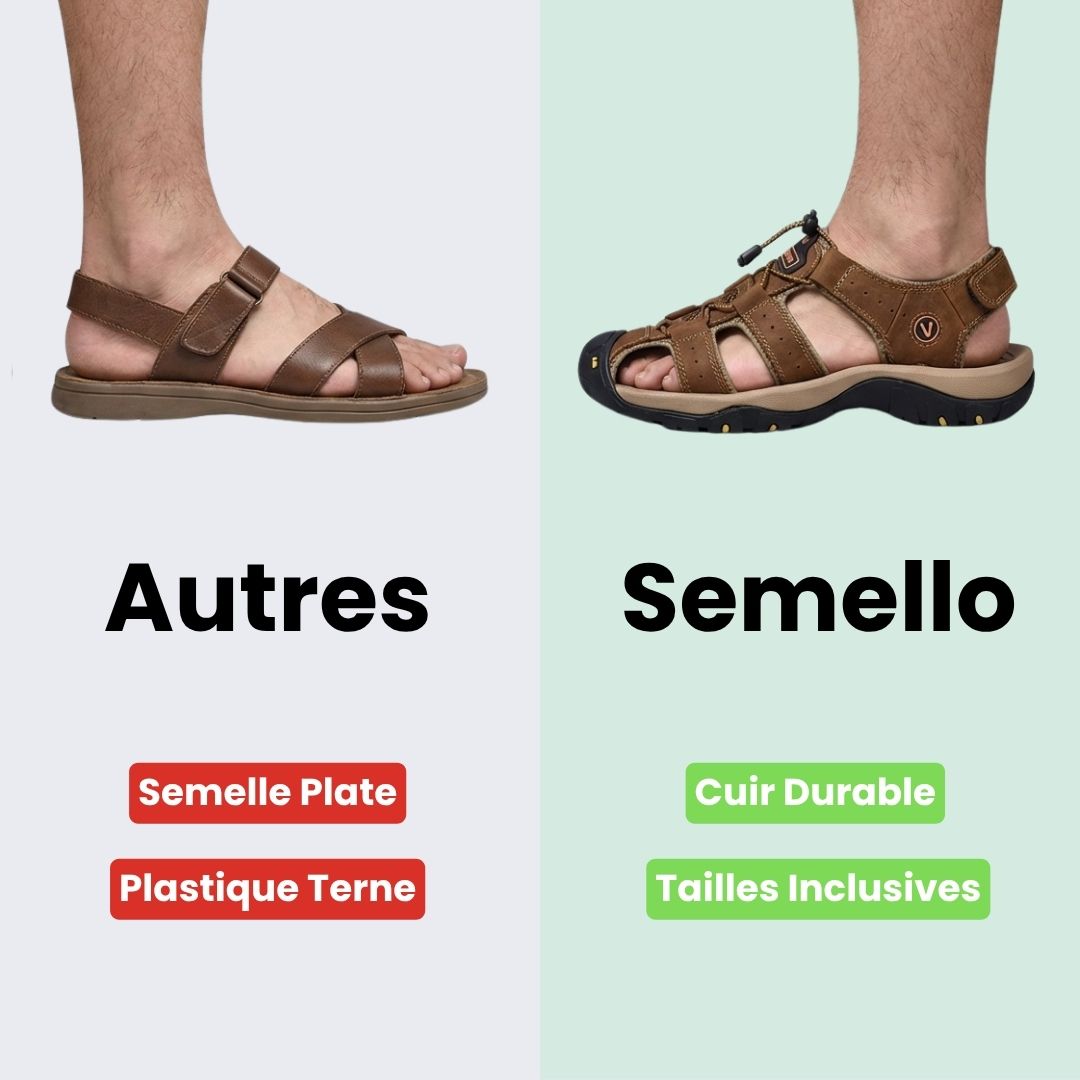 Brown leather orthopedic sandals with buckled straps and a contoured footbed
