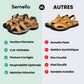 Brown leather orthopedic sandals with buckled straps and a contoured footbed