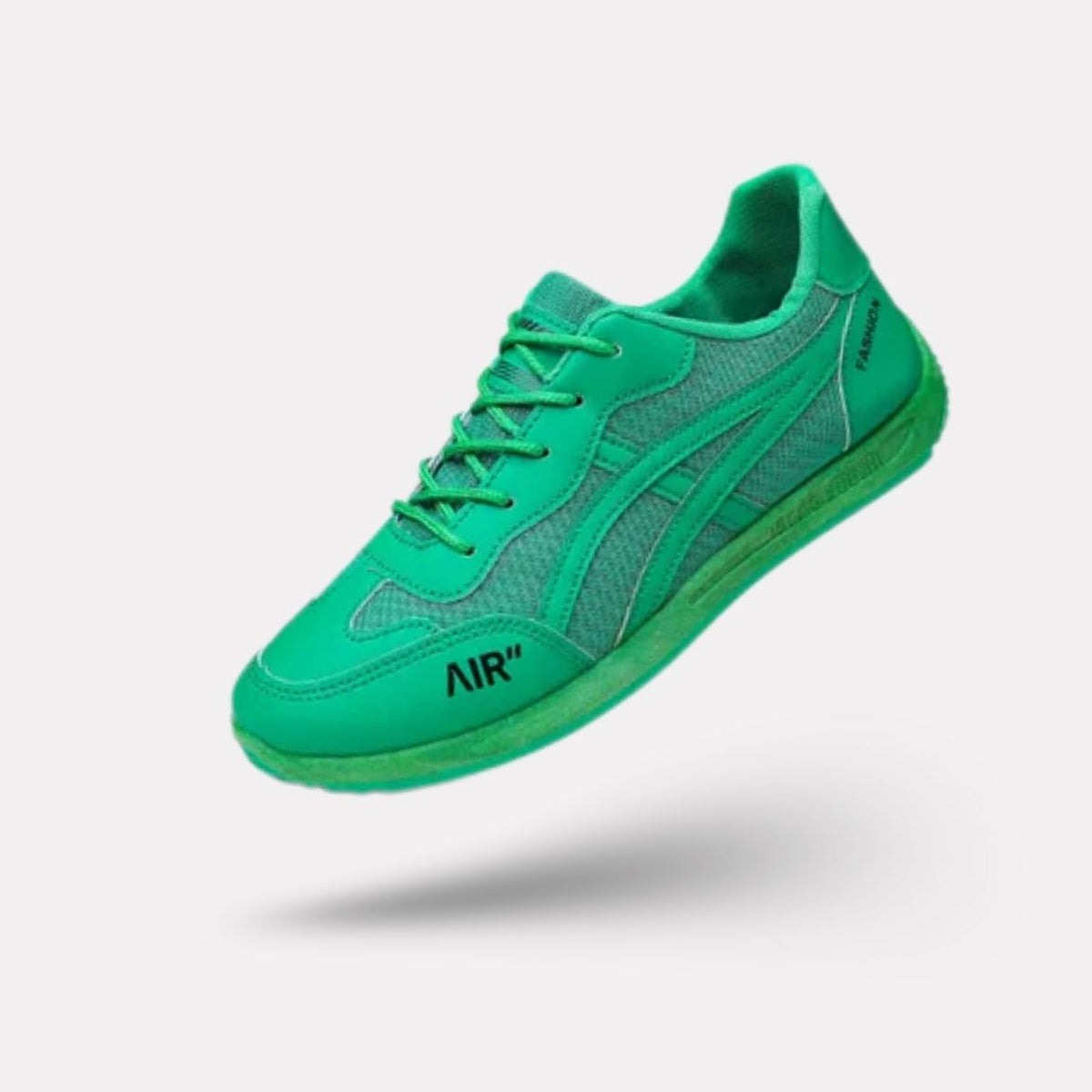 Men's orthopedic sneakers with a cushioned midsole, in beige, dark gray and green