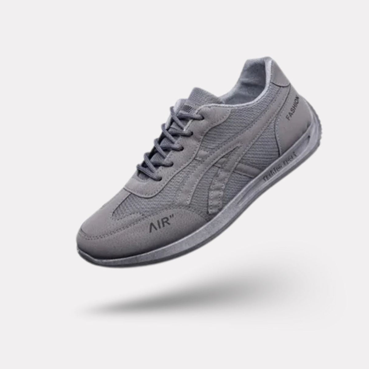 Men's orthopedic sneakers with a cushioned midsole, in beige, dark gray and green