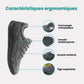 Men's orthopedic sneakers with a cushioned midsole, in beige, dark gray and green