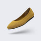 Orthopedic ballet flats with a soft rounded toe, in beige, black, gray, mustard yellow and brown