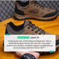 Lace-up orthopedic walking shoes with a thick cushioned sole, in caramel and black