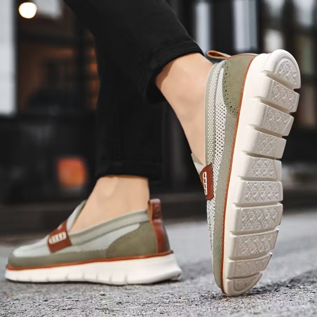 Men's slip-on orthopedic loafers with a padded collar and a cushioned insole