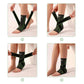 Compression ankle brace sleeve in green and gray, worn around the arch and ankle