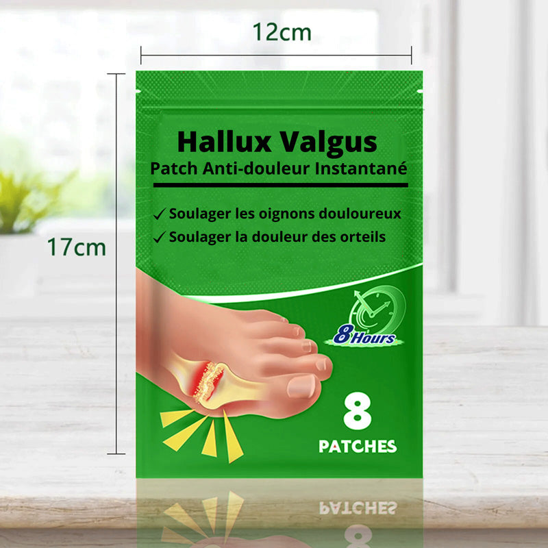 Adhesive patches applied over the bunion for fast relief from sharp pain
