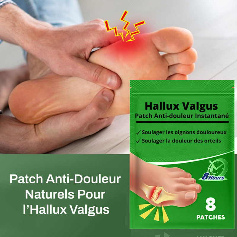 Adhesive patches applied over the bunion for fast relief from sharp pain