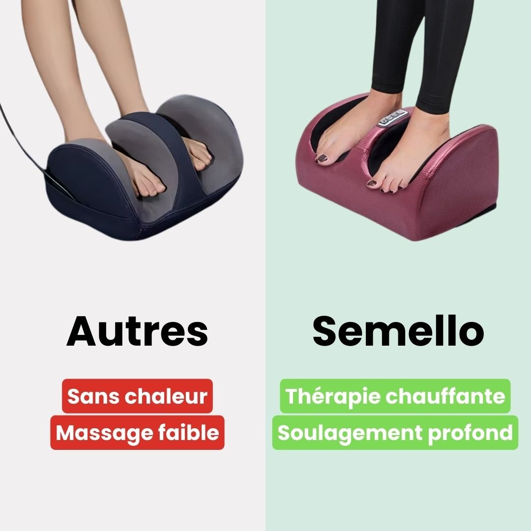 Heated electric foot massager in red, gold and black with an open cradle for both feet