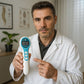 LED light therapy pad wrapped around a painful joint such as the knee