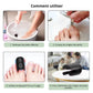 Handheld UV device held over the toenail to treat nail fungus at home