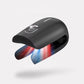 Handheld UV device held over the toenail to treat nail fungus at home
