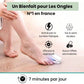 Clip-on UV lamp positioned over the toenail for painless fungus treatment