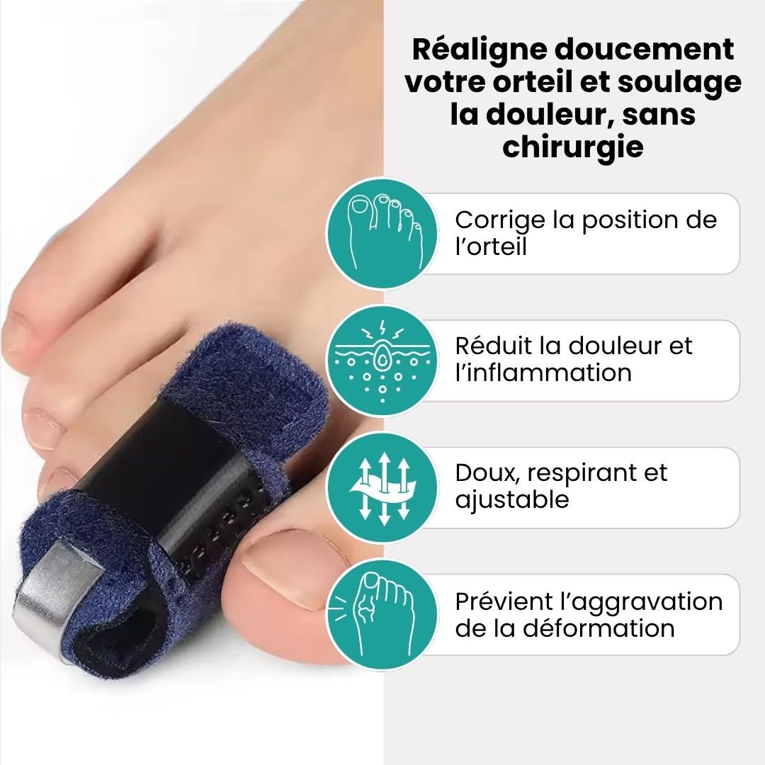 Claw toe correction splint that cradles the toes and holds them flat inside the shoe