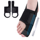 Adjustable night splint strapped across the forefoot to hold the big toe straight