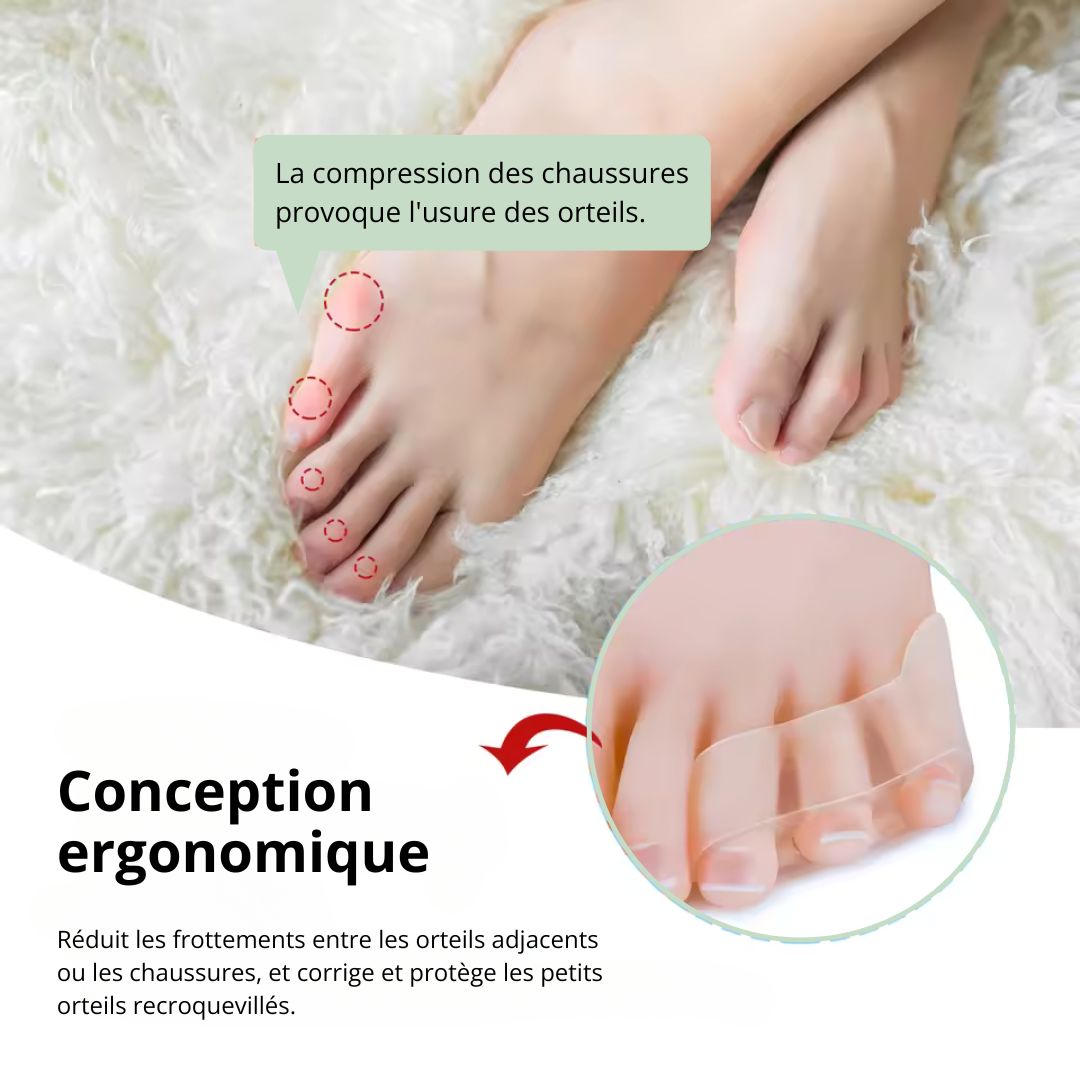 Silicone bunionette splint that slips over the little toe to shield the joint