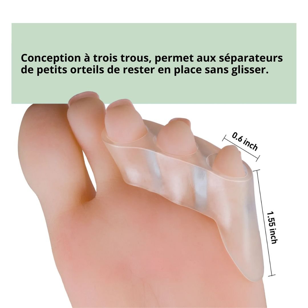 Silicone bunionette splint that slips over the little toe to shield the joint