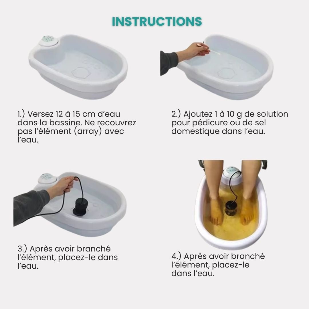 Detox foot bath basin deep enough to soak both feet up to the ankle