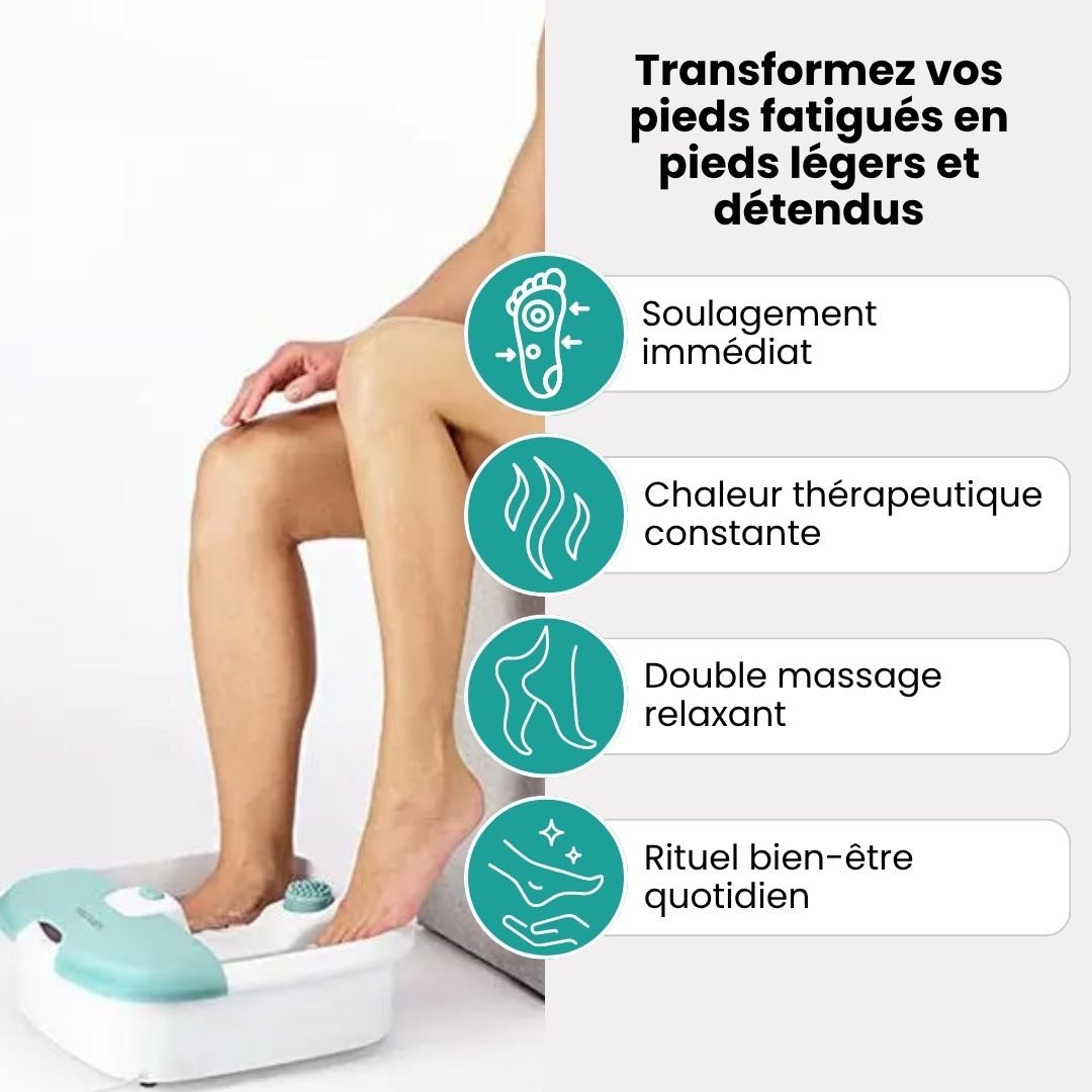Foot spa bath tub with massaging bubble jets for soaking both feet