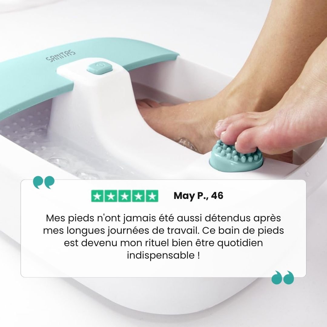 Foot spa bath tub with massaging bubble jets for soaking both feet