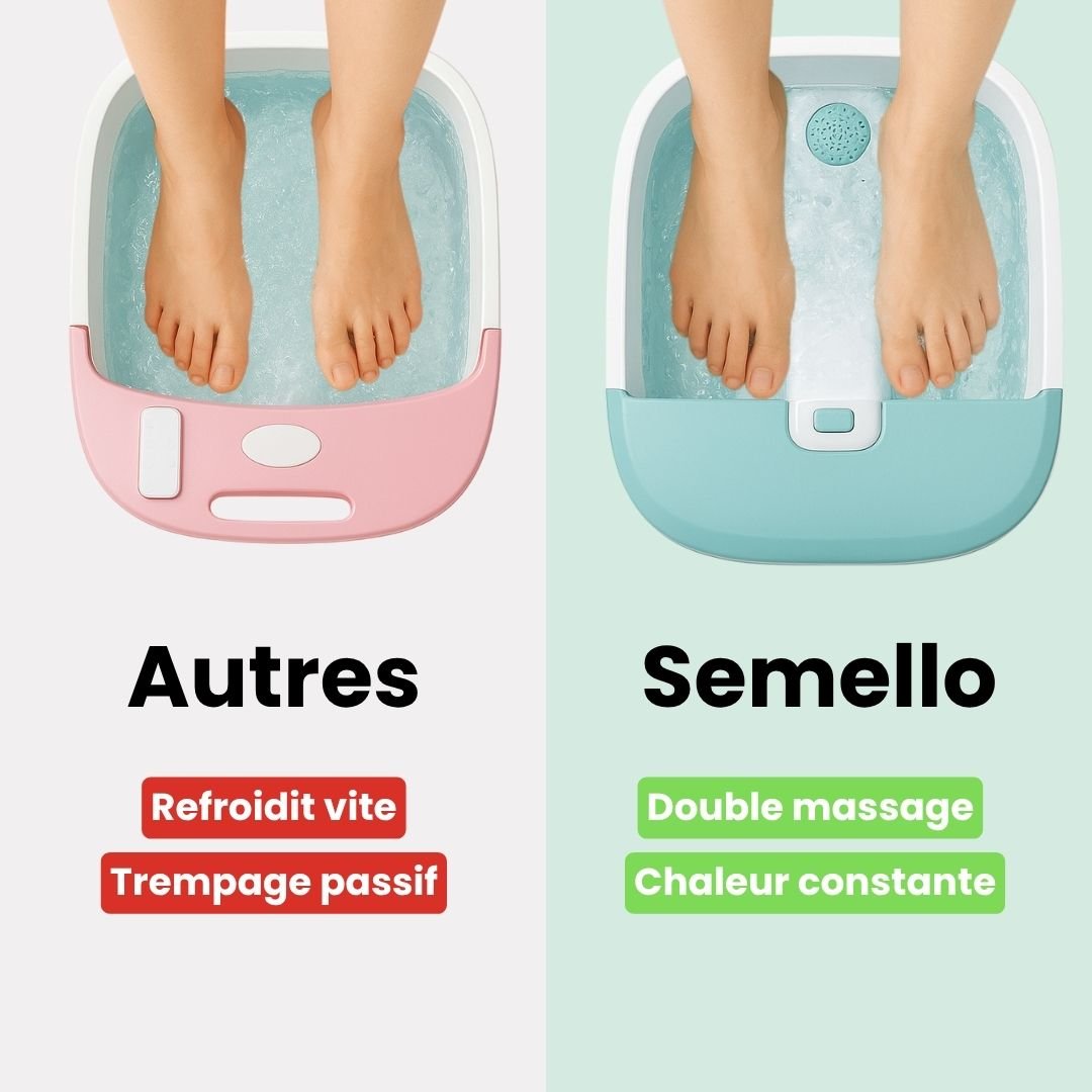 Foot spa bath tub with massaging bubble jets for soaking both feet